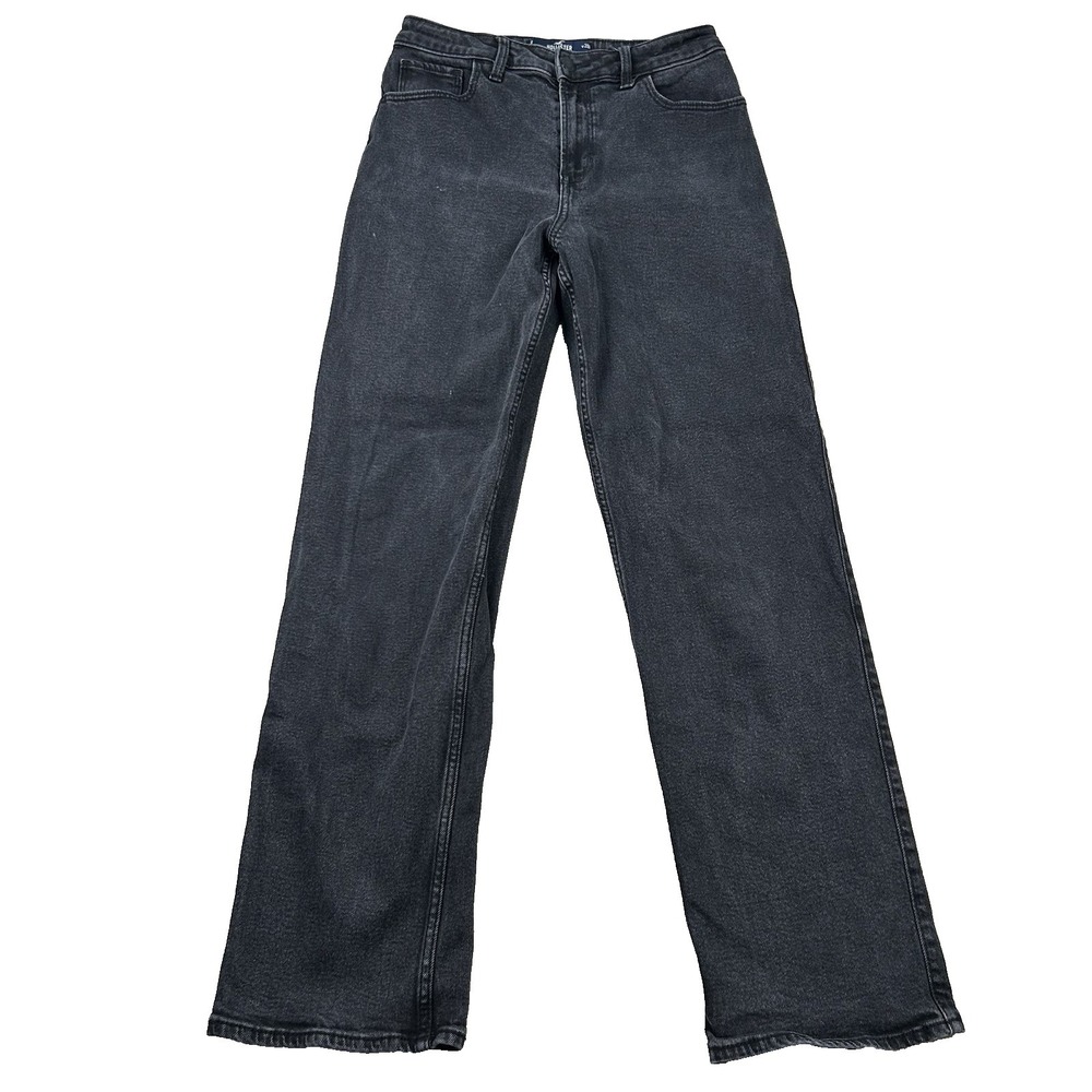 Hollister Jeans Womens 6 Ultra High-Rise Dad 27x30 Skater Grunge Black - Picture 1 of 12